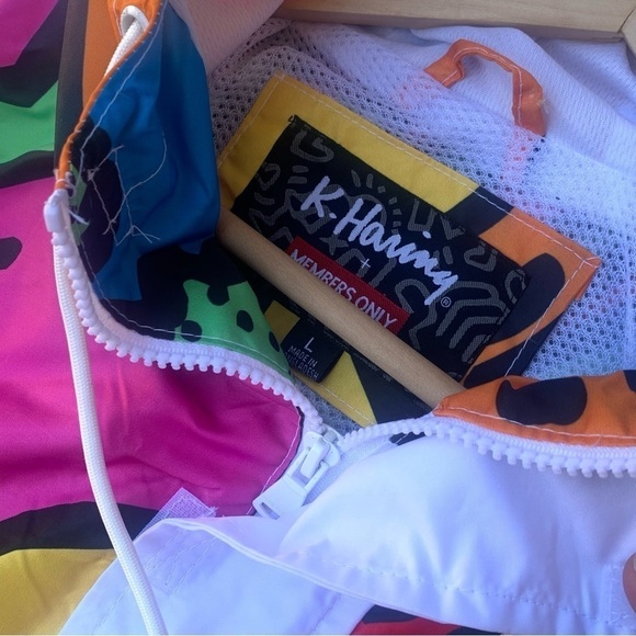 Keith K. Haring Members Only Pullover Windbreaker Jacket Rare NWT size LARGE - Picture 8 of 11